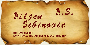 Miljen Sibinović vizit kartica